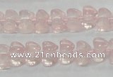 CRQ105 15.5 inches 7*11mm double heart natural rose quartz beads