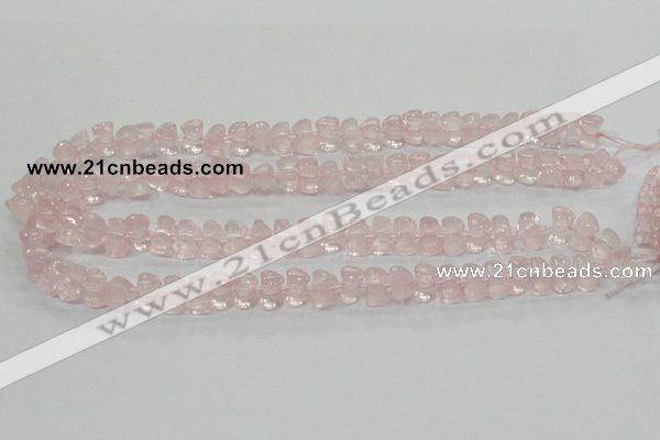 CRQ105 15.5 inches 7*11mm double heart natural rose quartz beads