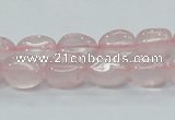 CRQ106 15.5 inches 9*12mm nugget natural rose quartz beads wholesale