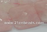 CRQ110 15.5 inches 30*30mm faceted square natural rose quartz beads