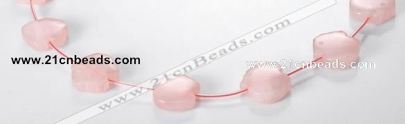 CRQ12 18*19mm pig-shaped A grade natural rose quartz beads