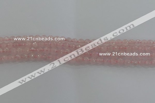 CRQ129 15.5 inches 6mm faceted round natural rose quartz beads