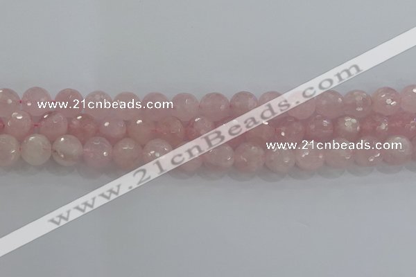CRQ131 15.5 inches 10mm faceted round natural rose quartz beads