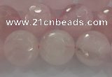 CRQ132 15.5 inches 12mm faceted round natural rose quartz beads