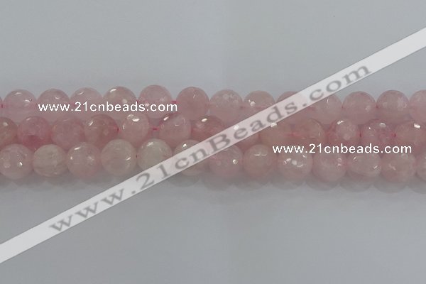 CRQ132 15.5 inches 12mm faceted round natural rose quartz beads