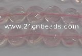 CRQ136 15.5 inches 8mm faceted coin natural rose quartz beads