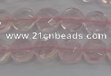 CRQ136 15.5 inches 8mm faceted coin natural rose quartz beads