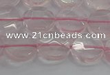 CRQ138 15.5 inches 12mm faceted coin natural rose quartz beads