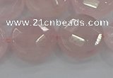 CRQ141 15.5 inches 20mm faceted coin natural rose quartz beads