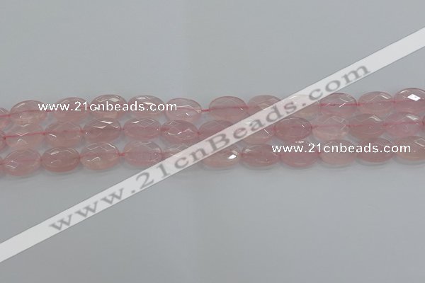 CRQ145 15.5 inches 8*10mm faceted oval natural rose quartz beads