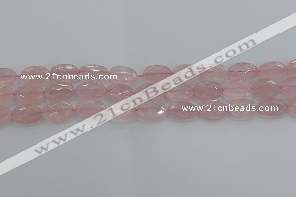 CRQ146 15.5 inches 10*14mm faceted oval natural rose quartz beads