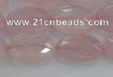 CRQ147 15.5 inches 12*16mm faceted oval natural rose quartz beads