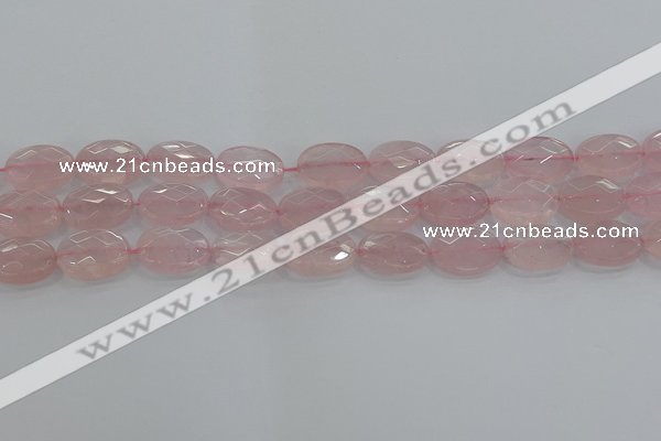 CRQ147 15.5 inches 12*16mm faceted oval natural rose quartz beads