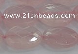 CRQ149 15.5 inches 15*20mm faceted oval natural rose quartz beads