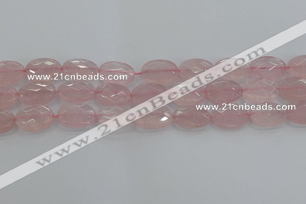 CRQ149 15.5 inches 15*20mm faceted oval natural rose quartz beads