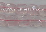 CRQ154 15.5 inches 10mm faceted square natural rose quartz beads