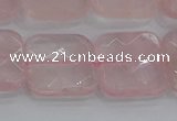 CRQ158 15.5 inches 20mm faceted square natural rose quartz beads