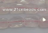 CRQ163 15.5 inches 8*10mm faceted rectangle natural rose quartz beads