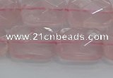 CRQ166 15.5 inches 13*18mm faceted rectangle natural rose quartz beads