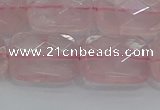 CRQ167 15.5 inches 15*20mm faceted rectangle natural rose quartz beads