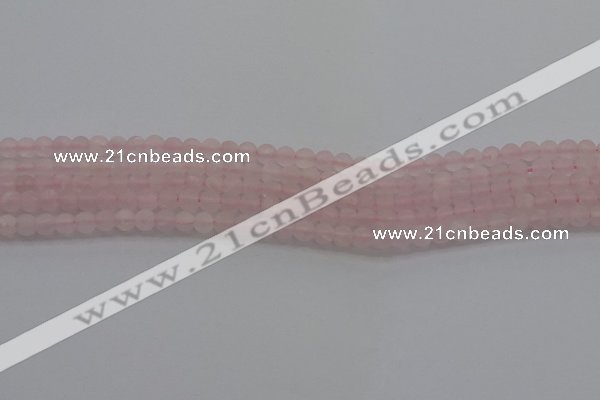 CRQ180 15.5 inches 4mm round matte rose quartz beads wholesale