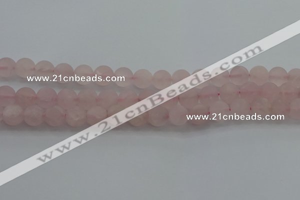CRQ183 15.5 inches 10mm round matte rose quartz beads wholesale