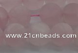 CRQ184 15.5 inches 12mm round matte rose quartz beads wholesale