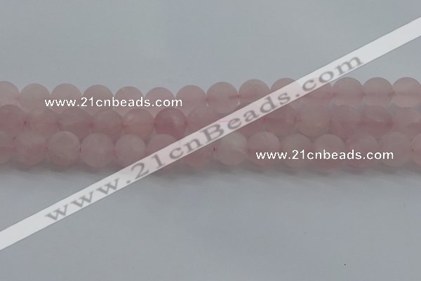 CRQ184 15.5 inches 12mm round matte rose quartz beads wholesale