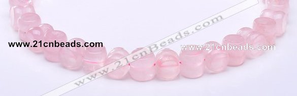 CRQ19 12*12mm dumbbell-shaped natural rose quartz bead Wholesale