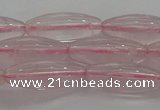 CRQ190 15.5 inches 8*20mm rice natural rose quartz beads