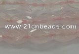 CRQ192 15.5 inches 8*12mm faceted rice natural rose quartz beads