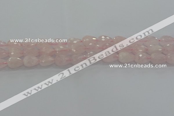 CRQ196 15.5 inches 10*14mm faceted teardrop natural rose quartz beads