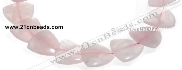 CRQ22 16 inches 25mm triangle rose quartz beads Wholesale