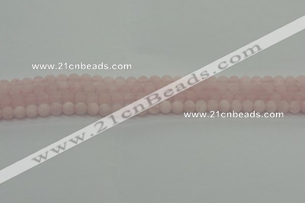 CRQ220 15.5 inches 4mm round matte rose quartz gemstone beads