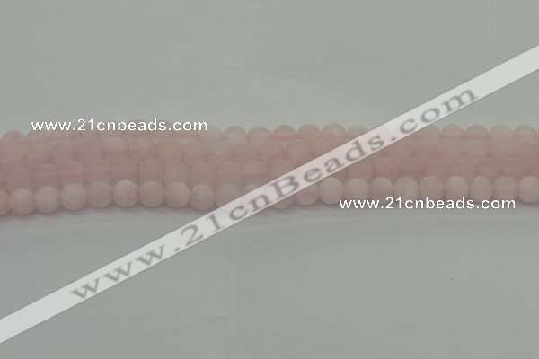 CRQ221 15.5 inches 6mm round matte rose quartz gemstone beads