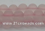 CRQ222 15.5 inches 8mm round matte rose quartz gemstone beads