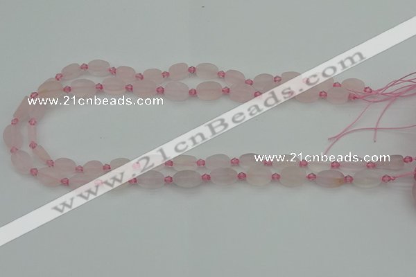 CRQ230 15.5 inches 8*12mm oval rose quartz beads wholesale