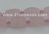 CRQ232 15.5 inches 9*16mm oval rose quartz beads wholesale