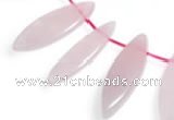 CRQ24 multi sizes flat rice shape rose quartz beads wholesale