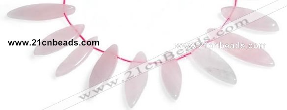 CRQ24 multi sizes flat rice shape rose quartz beads wholesale