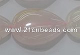 CRQ241 15.5 inches 18*25mm flat teardrop rose quartz beads