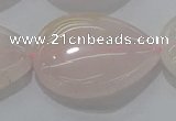 CRQ242 15.5 inches 22*30mm flat teardrop rose quartz beads