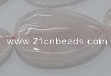 CRQ243 15.5 inches 30*40mm flat teardrop rose quartz beads