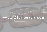 CRQ246 15.5 inches 18*25mm rectangle rose quartz beads wholesale