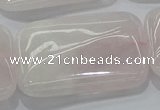 CRQ248 15.5 inches 30*40mm rectangle rose quartz beads wholesale