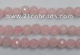 CRQ261 15.5 inches 6mm faceted round rose quartz beads