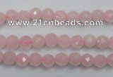 CRQ261 15.5 inches 6mm faceted round rose quartz beads