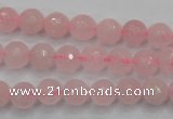 CRQ262 15.5 inches 8mm faceted round rose quartz beads