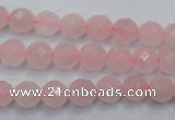 CRQ263 15.5 inches 8mm faceted round rose quartz beads