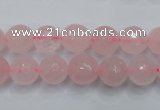 CRQ264 15.5 inches 10mm faceted round rose quartz beads